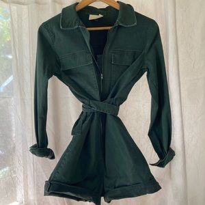 Zip up boiler suit cut off